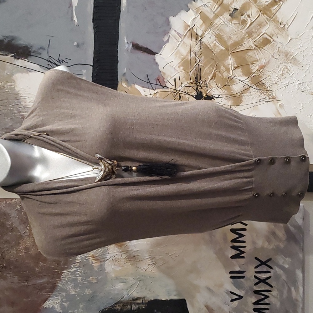 Kaisley Brown Cotton Double Button Up Vest Women M